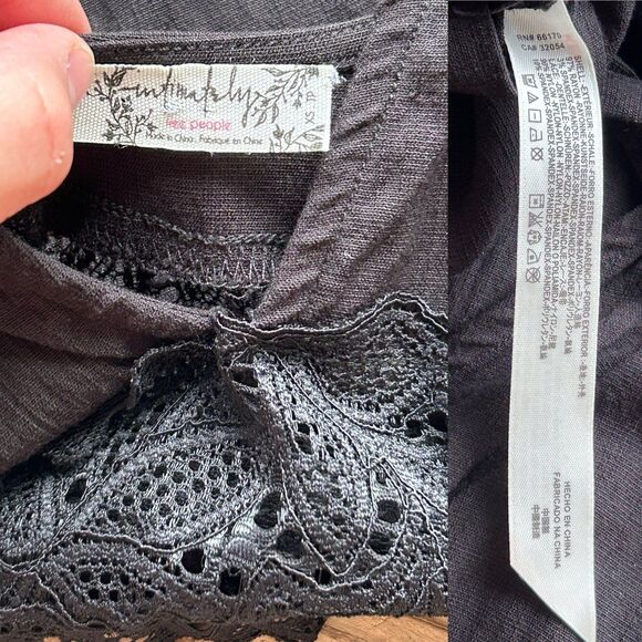 Intimately Free People Strappy V-neck Bodycon Dress size XS Lace Accent Form Fit - Picture 4 of 7